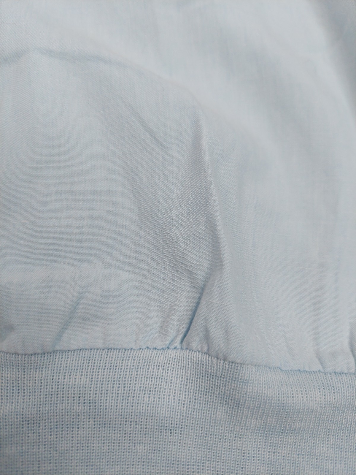 Vintage 80s Blue Blouson Blouse Buttons Banded Hem Dolman Sleeve Minimalist M
