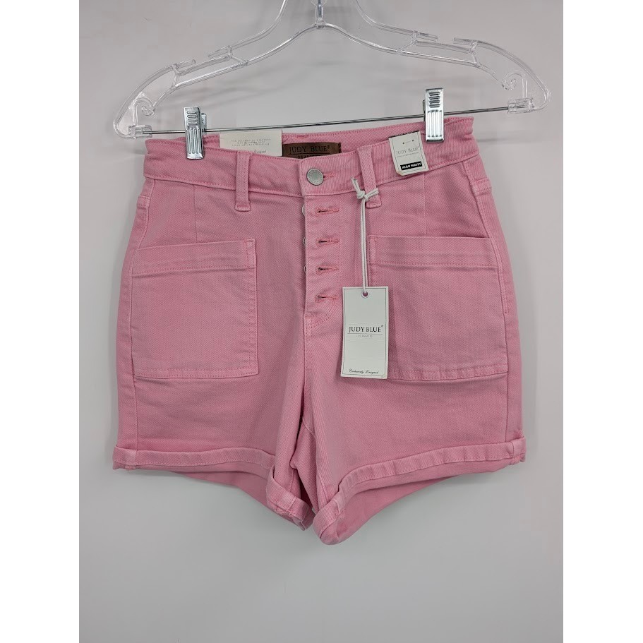 Judy Blue Light Pink High Waisted Jean shorts button fly Women&rsquo;s NWT sz 25