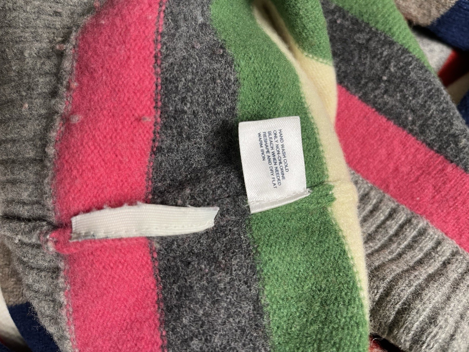 Womens Gap 100% Lambswool Striped Holiday 2007 Knit Sweater Tunic Sz S