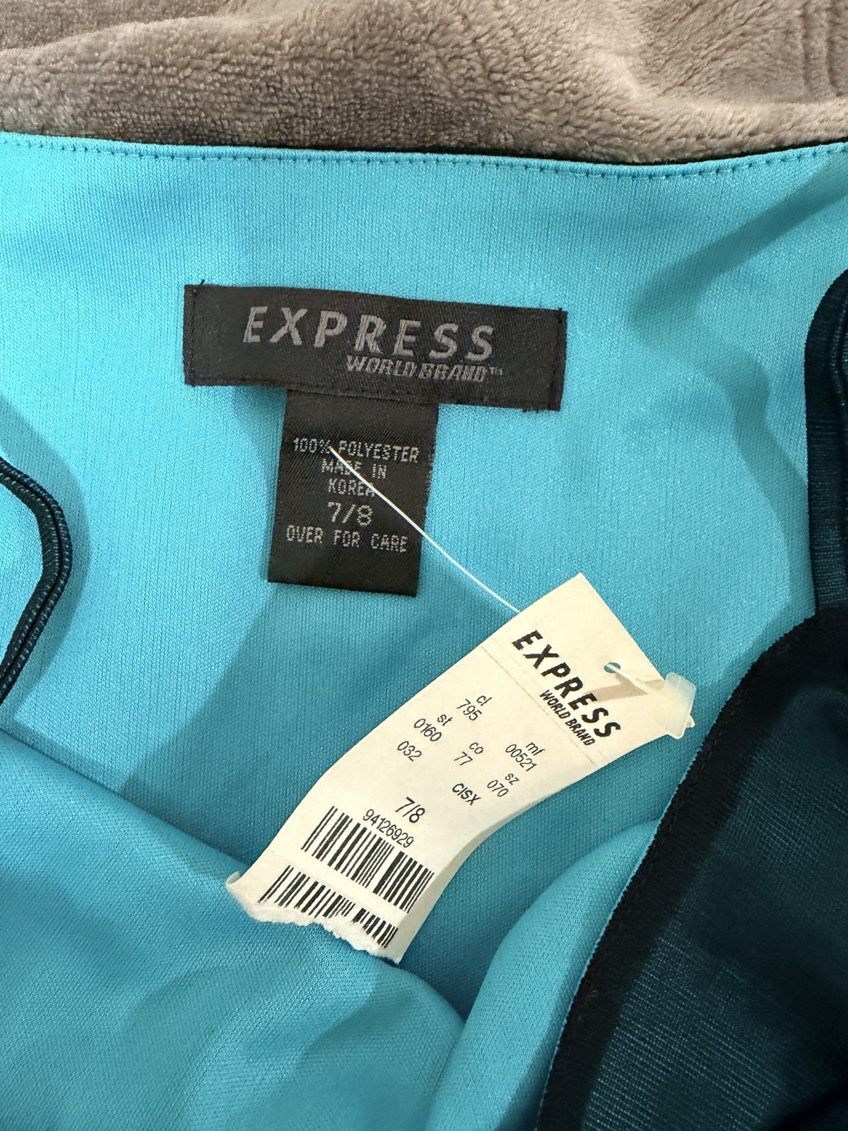 NWT Vintage 90s Express Color Block Dress Turquoise Black Mesh Sz 7/8 Y2K Party