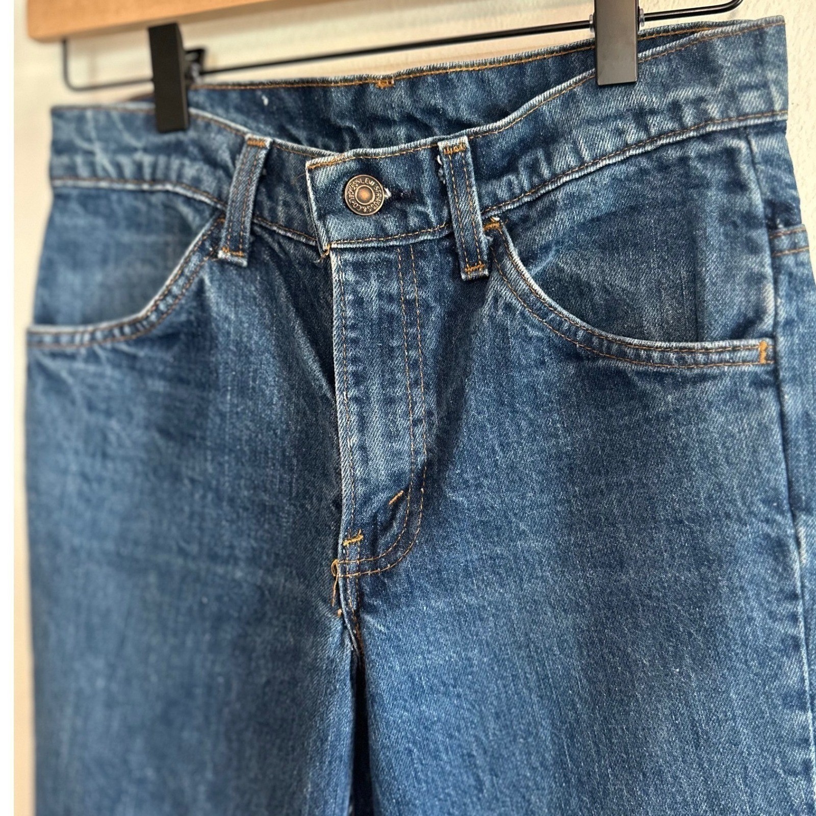 Vintage 684 Levi&rsquo;s Big Bell Bottom Jeans Orange Tab 1970&rsquo;s Size 28X33
