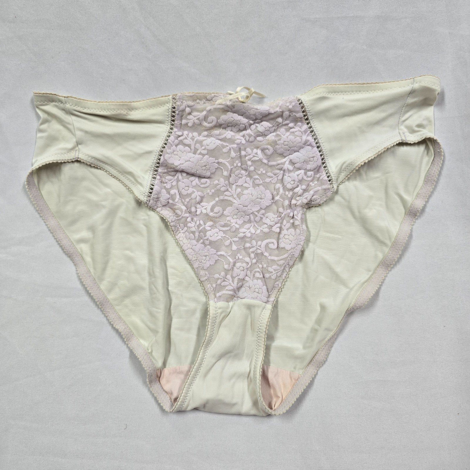 Vintage Delicates Mesh Nylon Spandex Hi Cut Leg Granny Microfiber Panties XL