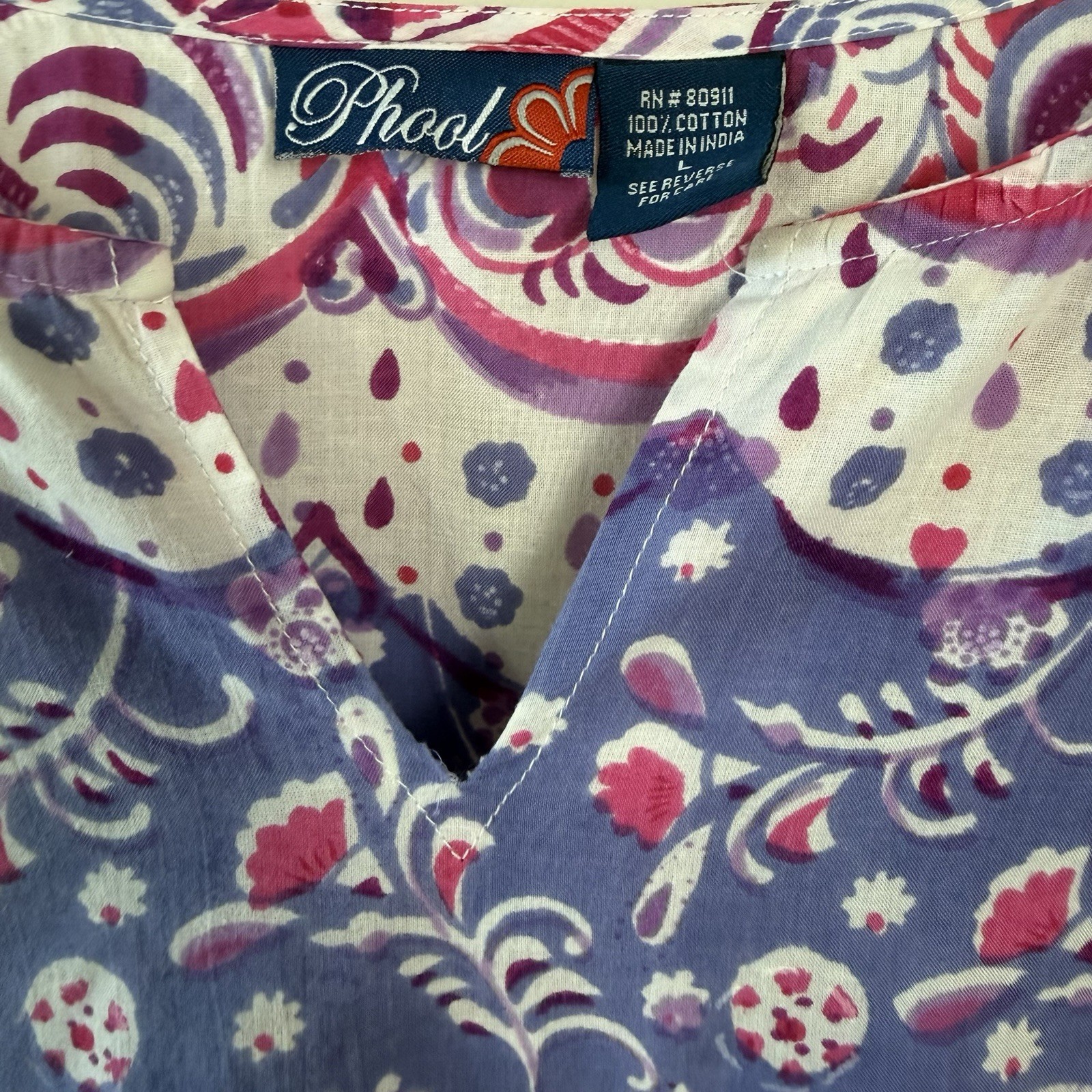 Vintage Phool Printed Cotton Caftan M/L