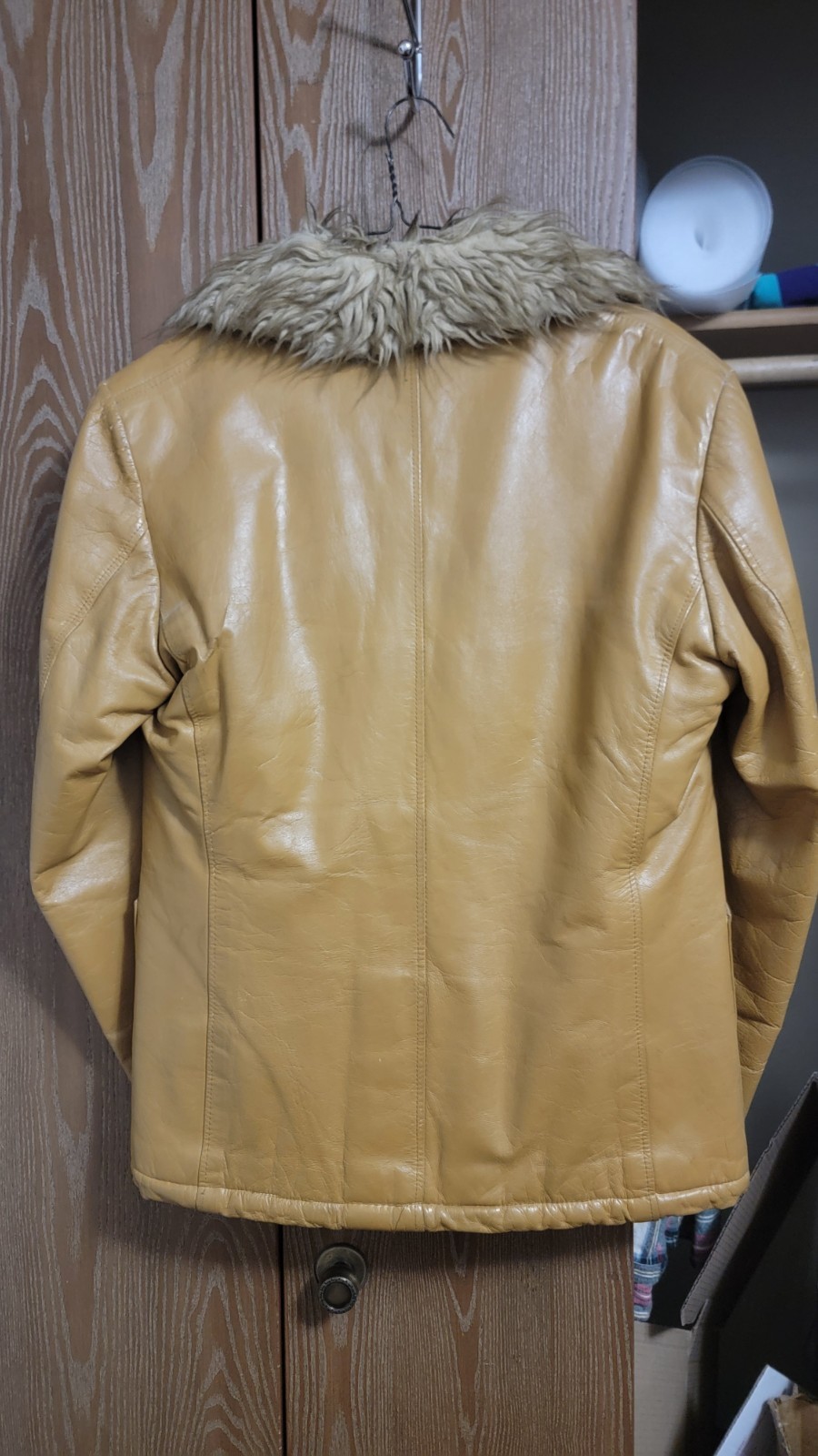 1970s Leather Coat Fur Lined Jacket Women&rsquo;s M? Vintage England Tan