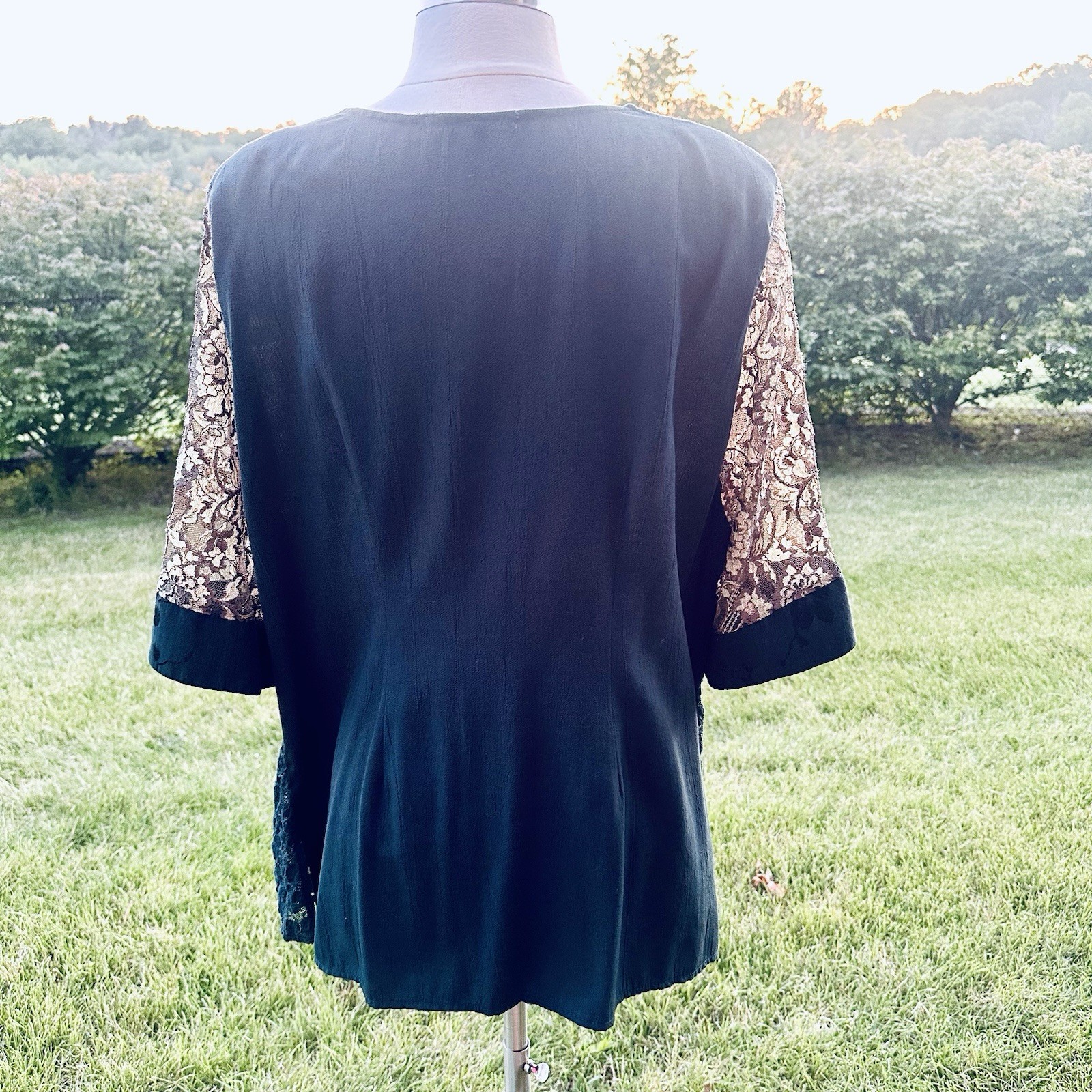 Spencer Alexis vintage mixed-media patchwork kimono top