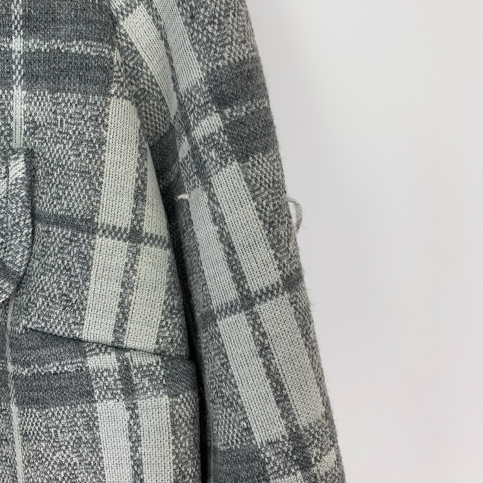 Fire Islander Gray Plaid Button Down Shirt Leisure Jacket Womens 15/16