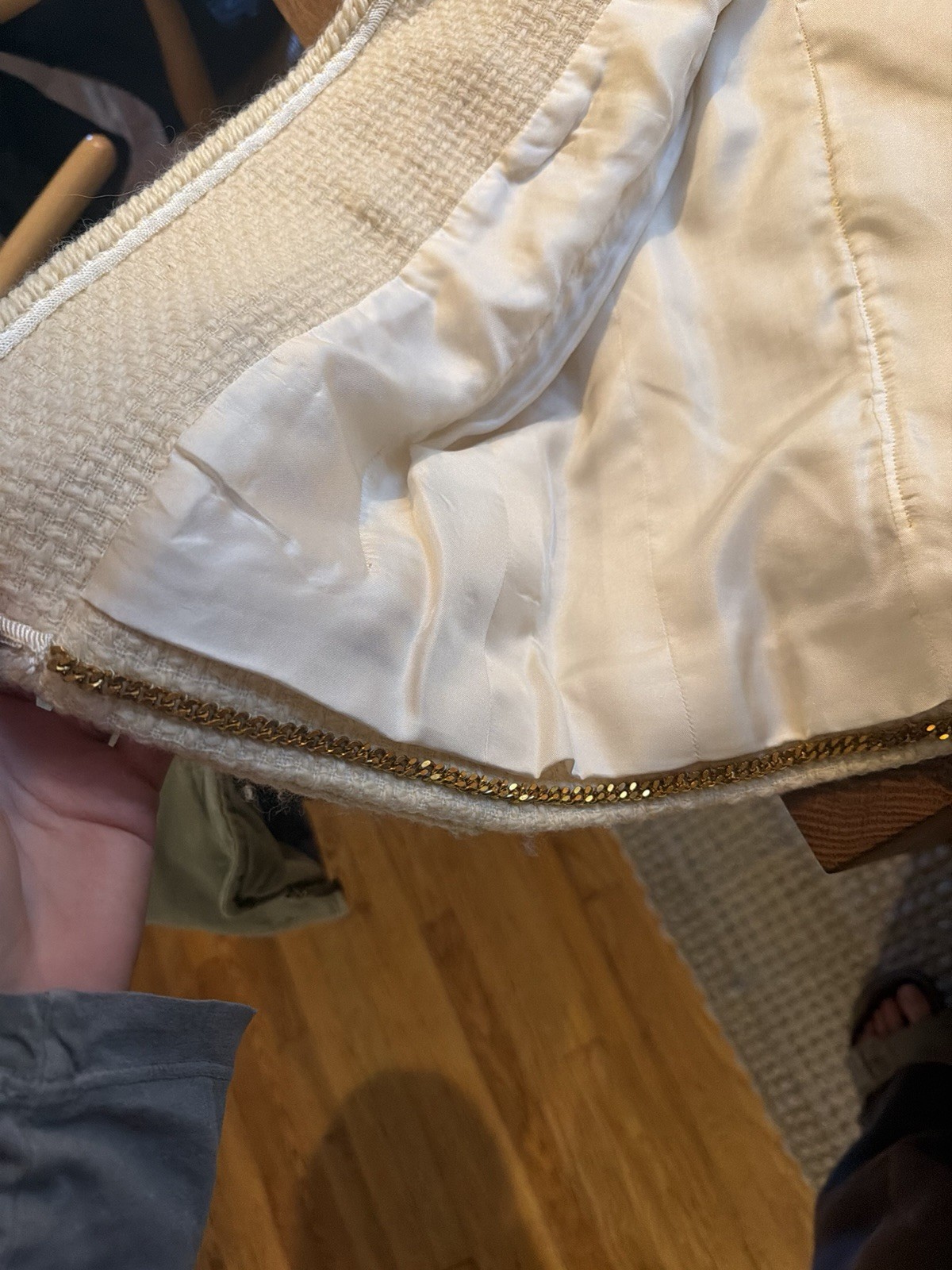 Vintage 80s Chanel Cream Wool Blazer