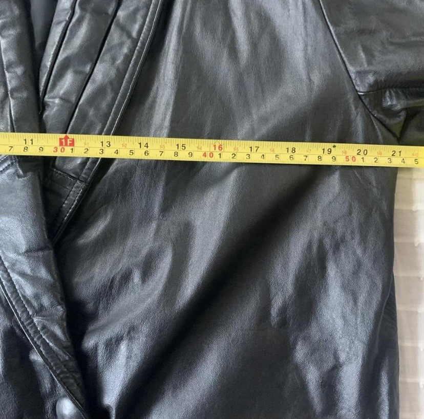 Vintage blazer Comint black leather double-breasted Blazer coat size M