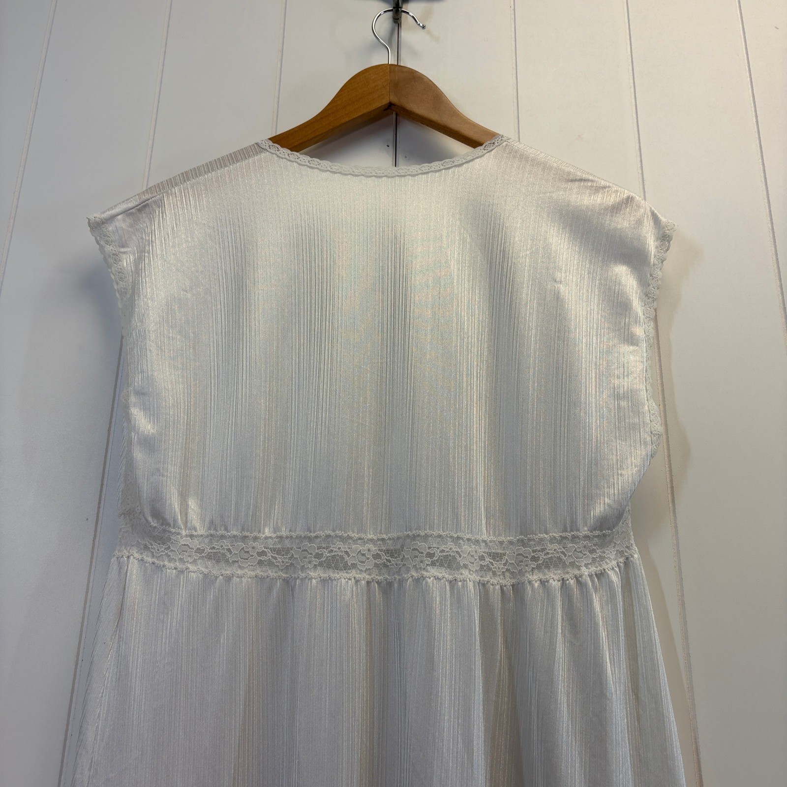 Vintage Another Glance Regency Lace Trim Nightgown Women L Classic Old Hollywood