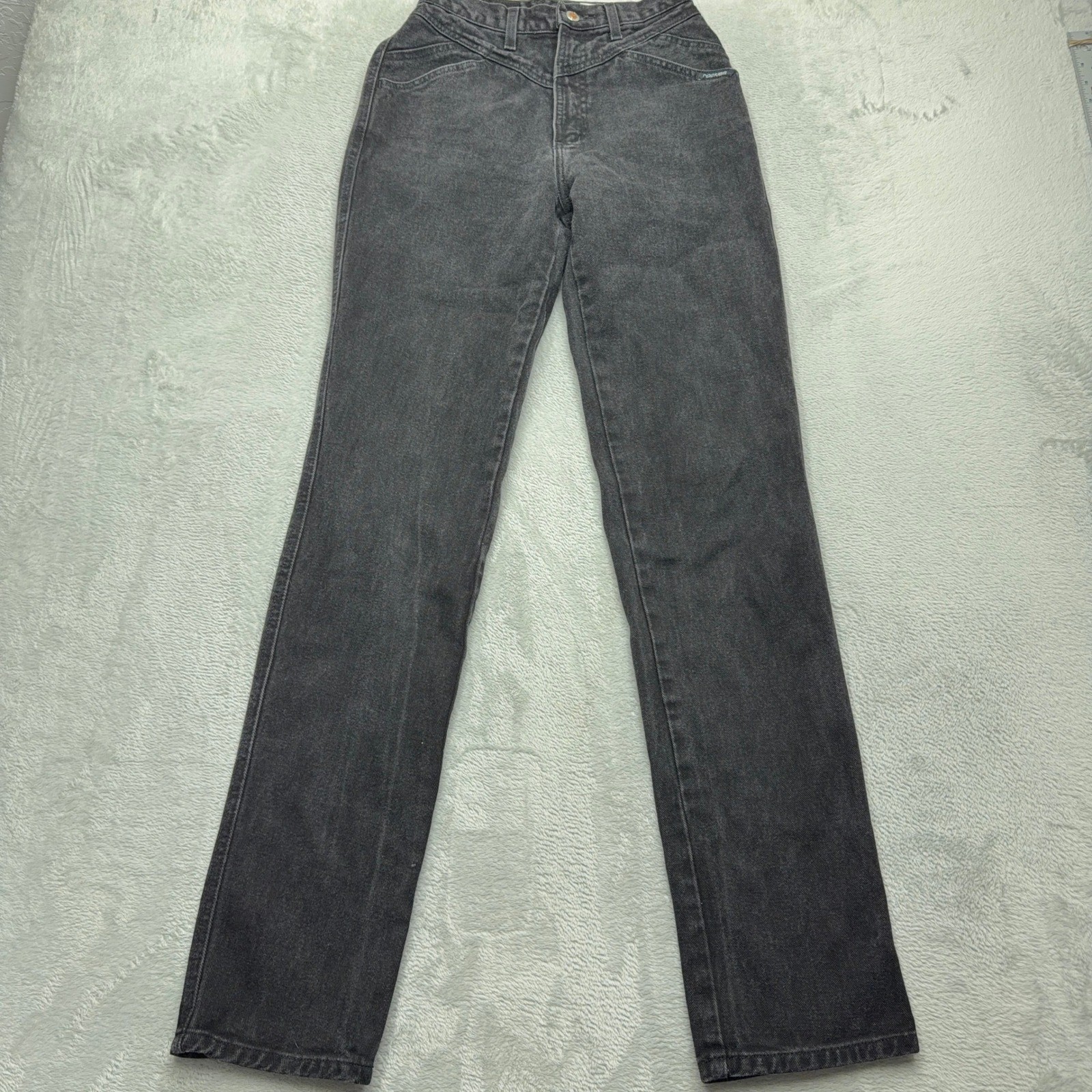 Rockies Jeans Womens 28/7 Black Vintage High Waisted Western Straight Leg Denim