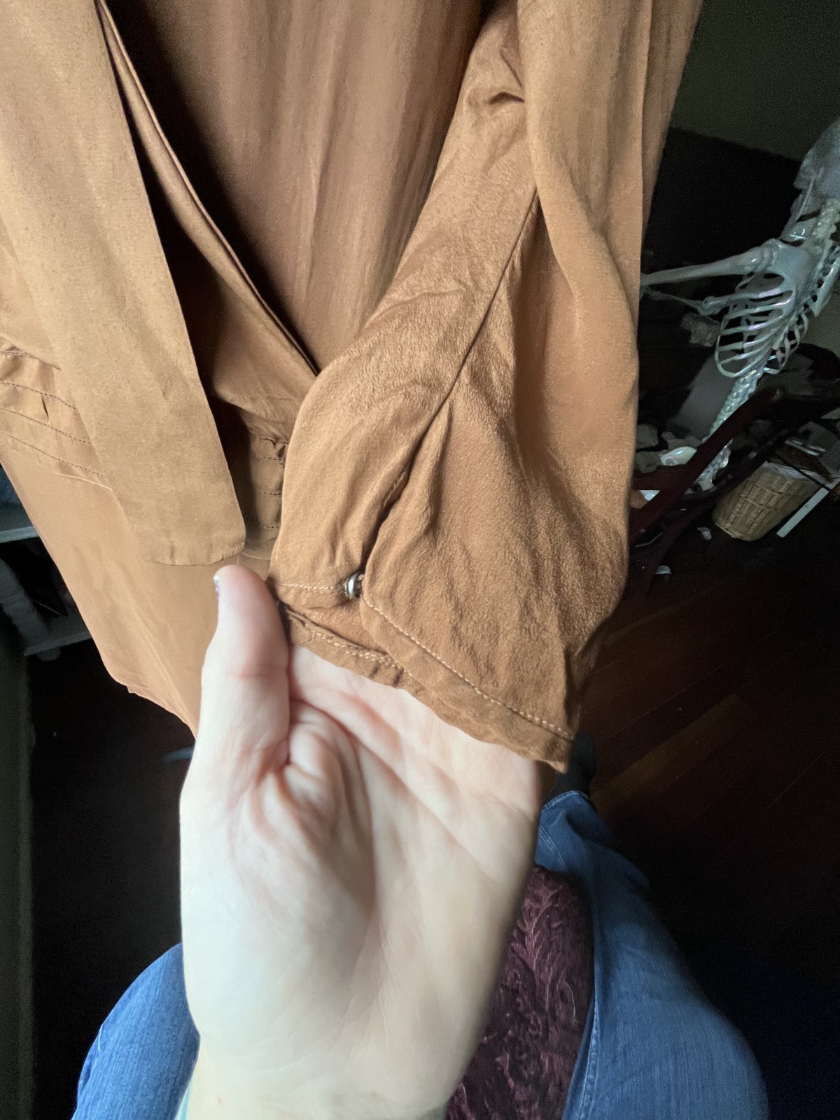 1920s Copper Brown Shift Dress