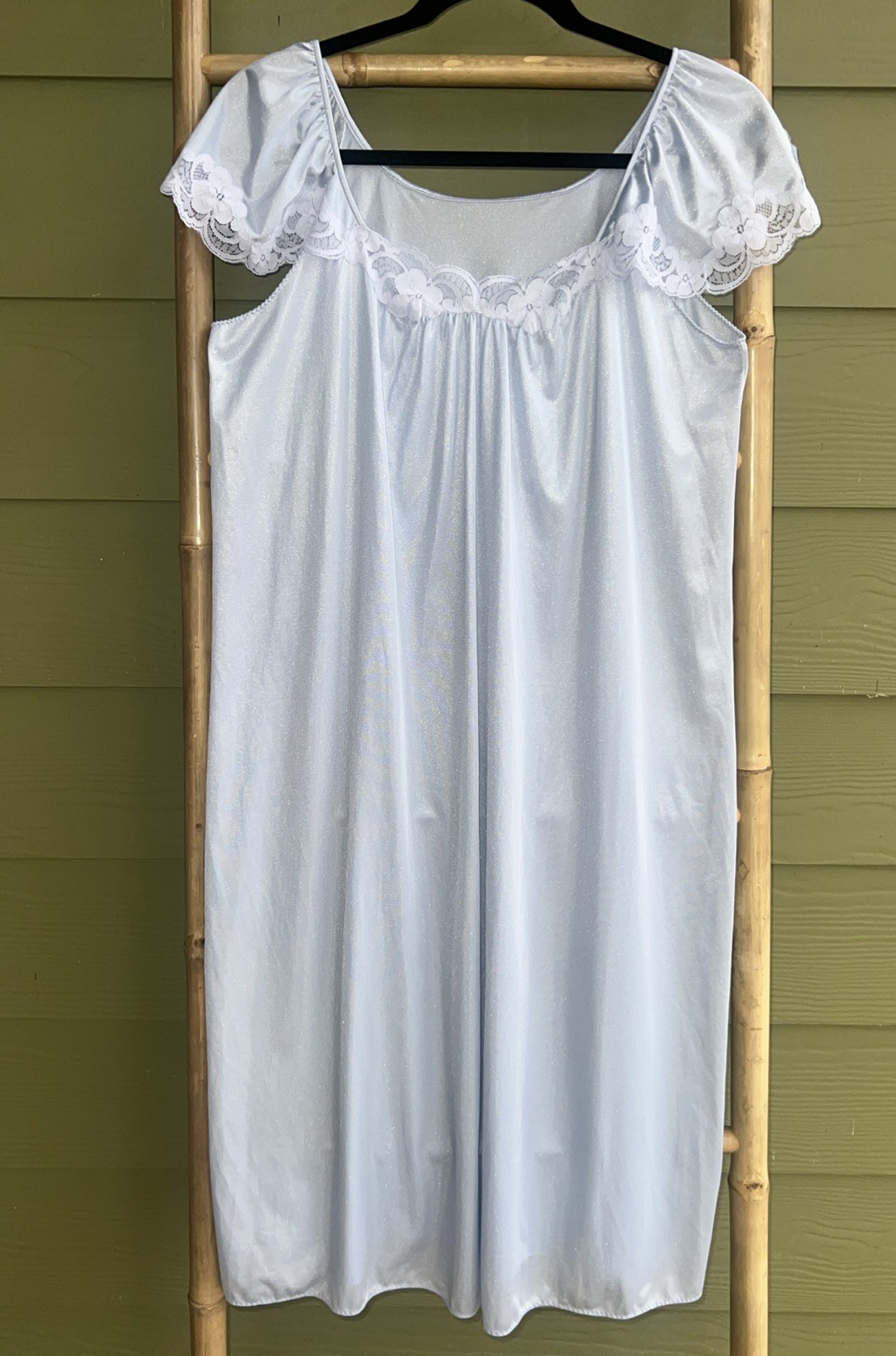 Vintage Gossard Artemis Lavender Nylon Nightgown Lace Trim M ILGWU USA 60-70’s