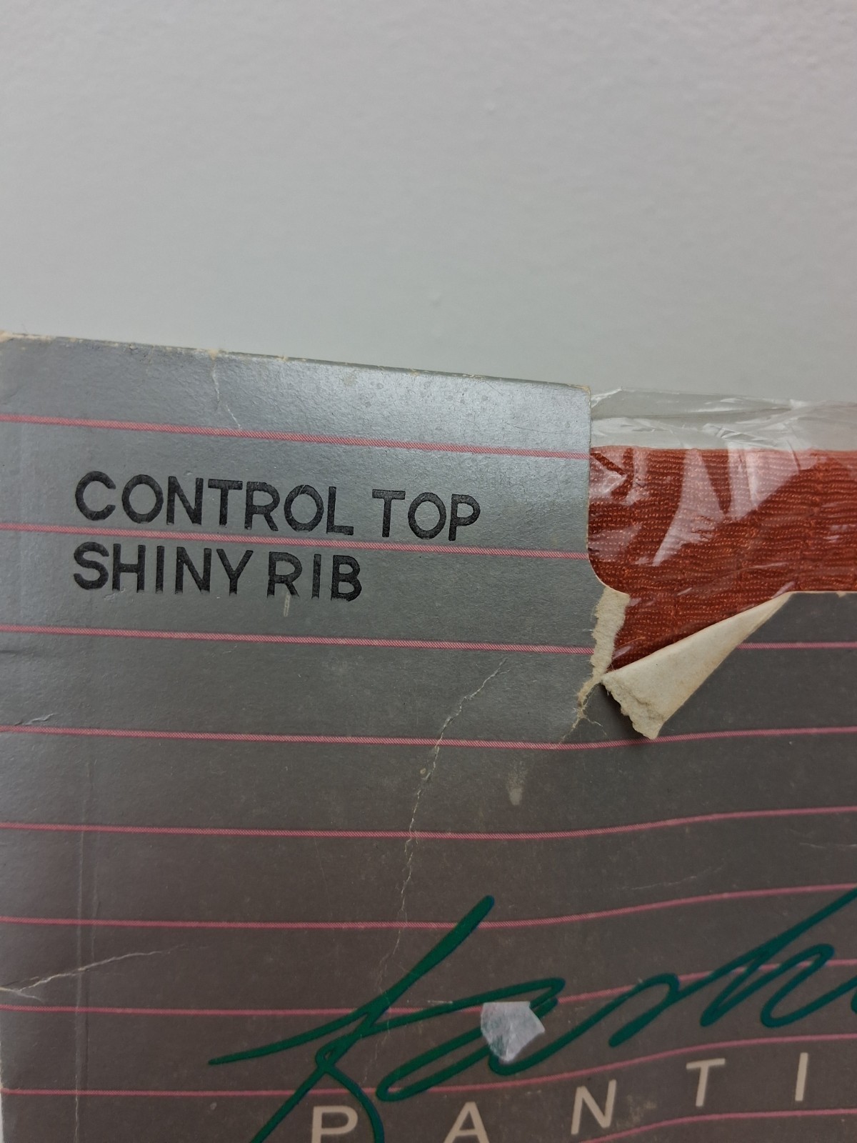 Vtg JC Penney Pantyhose Control Top Shiny Rib Copper Orange Short NIP