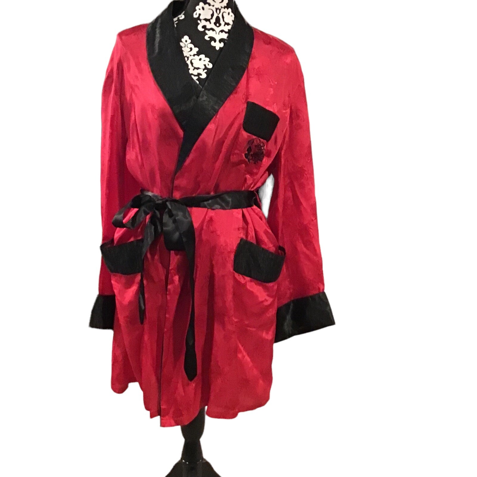 Vintage Kimono Silver Lake Authentic Chinese Kimono Red Robe Size Medium Unisex