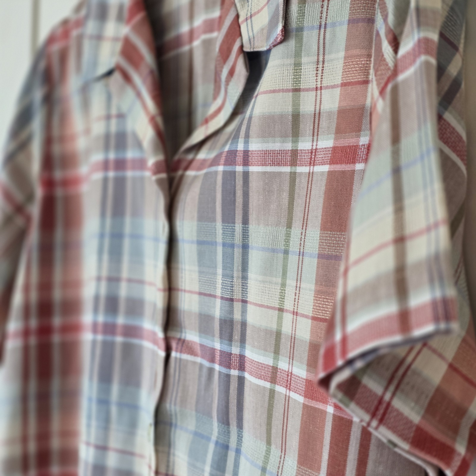 Vintage 90s Koret Plaid 2 Piece Matching Set Women Blouse Culotte Shorts Country
