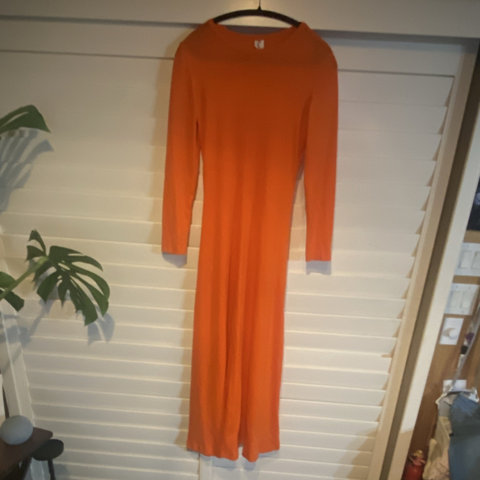 Beach Party Orange Long Sleeve Women&rsquo;s Resort Lounge Maxi Dress