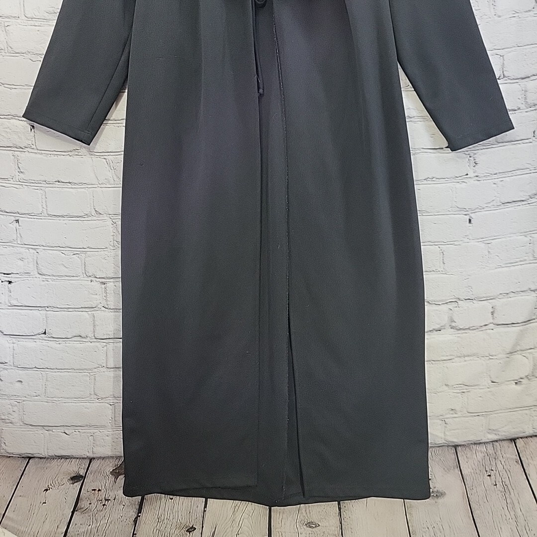 Vintage California Concepts Jacket Fur Collar Womens Black Sz L Large Long Wrap