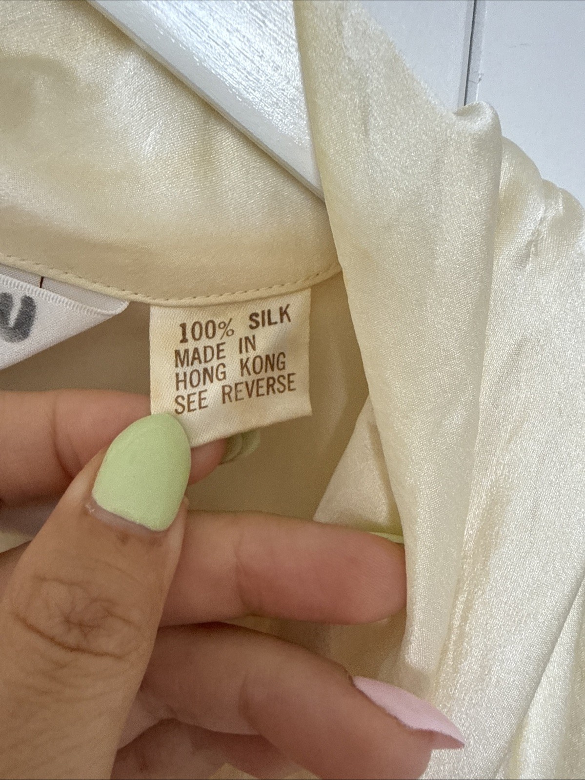 Vintage Alexandria 100% Silk Blouse Cream Ivory Size 6 Luxury Longsleeve