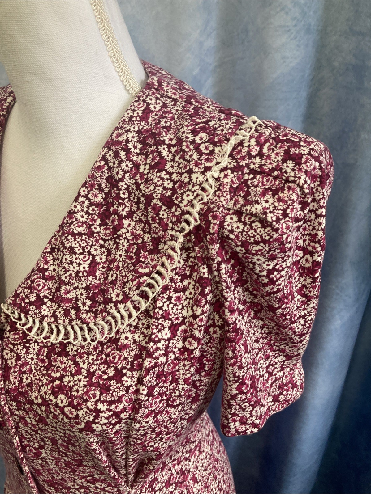 Vtg 80s Tabby of California Floral Button Down Midi Dress 12P EUC Cottagecore