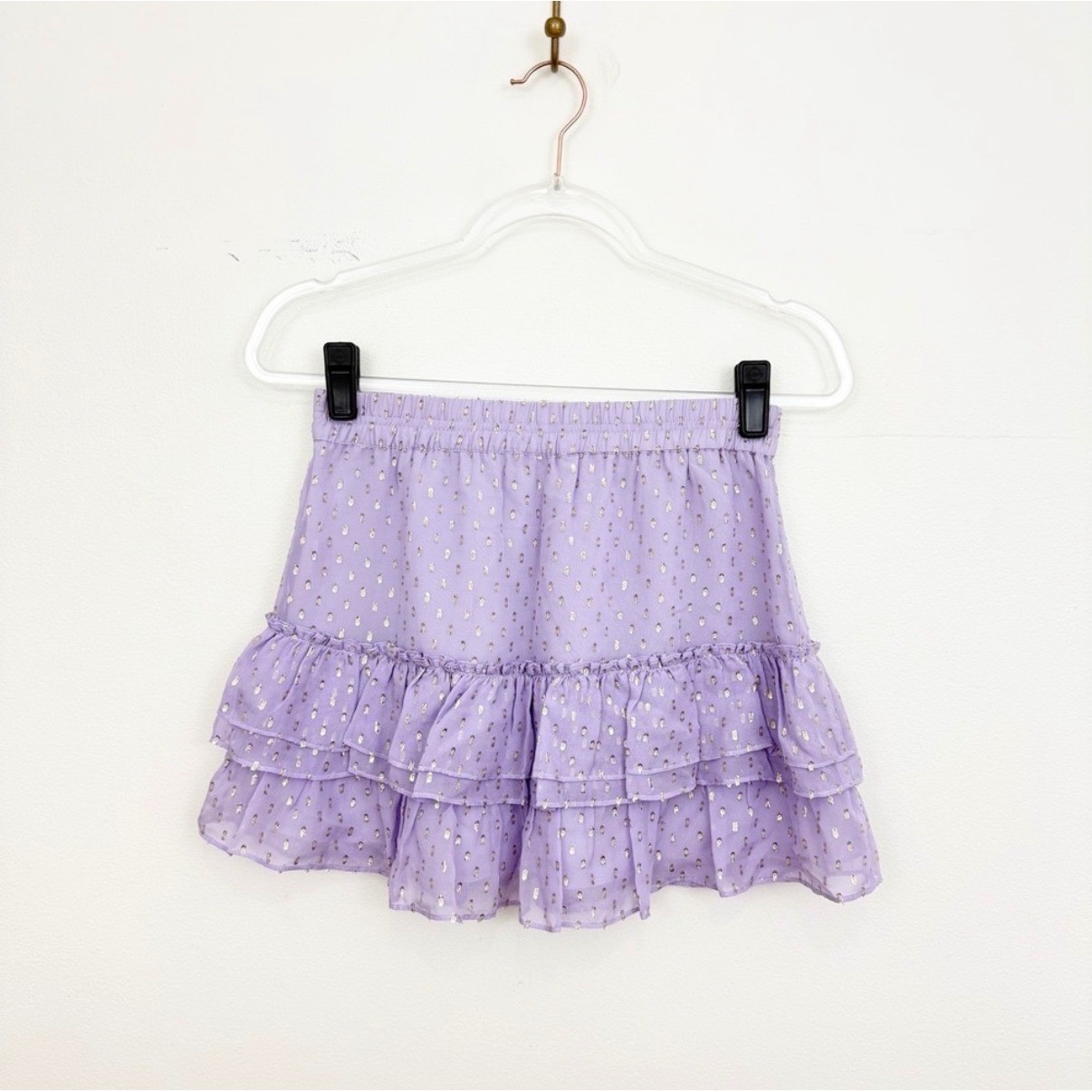Generation Love Audrina LilacSwiss Dot Ruffle Mini SkirtMetallic Size S