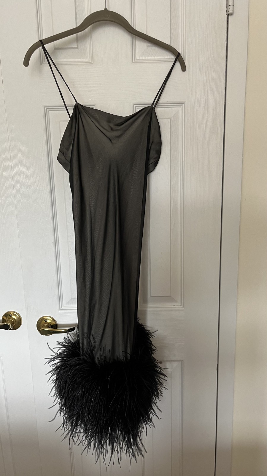 Vintage 1990s Narciso Rodriguez Sample Slip Dress Feather Hem (No Label)
