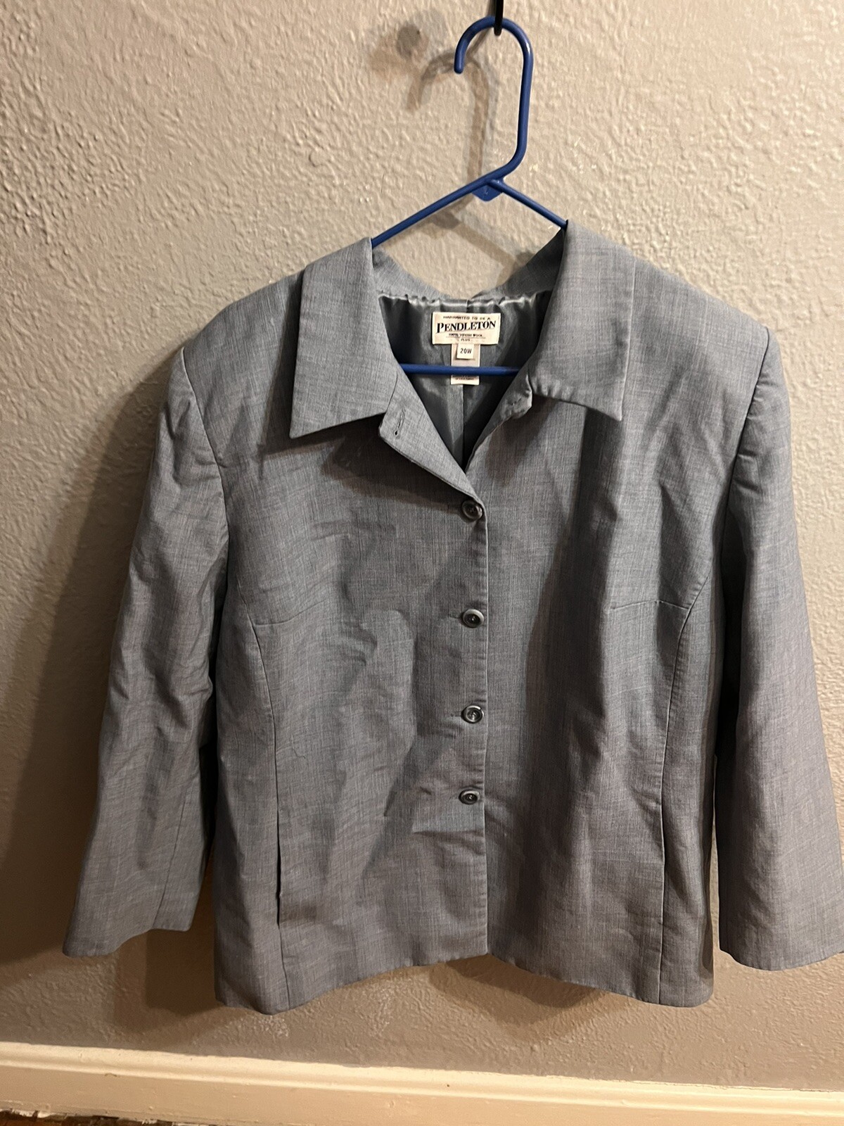 Pendleton Jacket Womens 20W Blue Wool Blazer