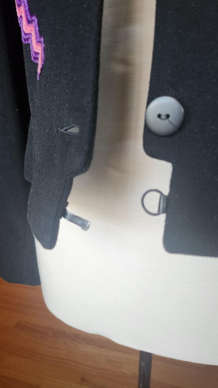 Vintage Byblos Black Embroidered Cropped Jacket Made in Italy Sz 46