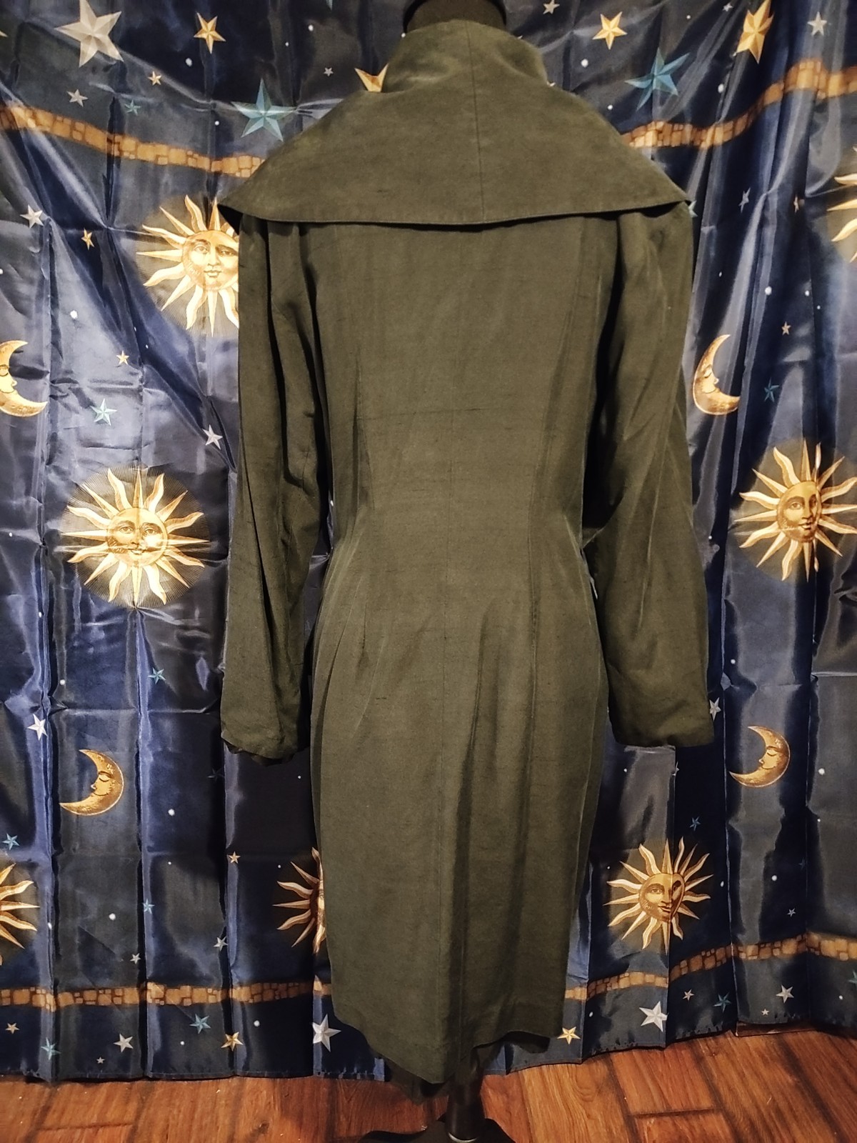 Vintage Magali Silk Double Breasted Button Jacket Dress 10 Rockabilly