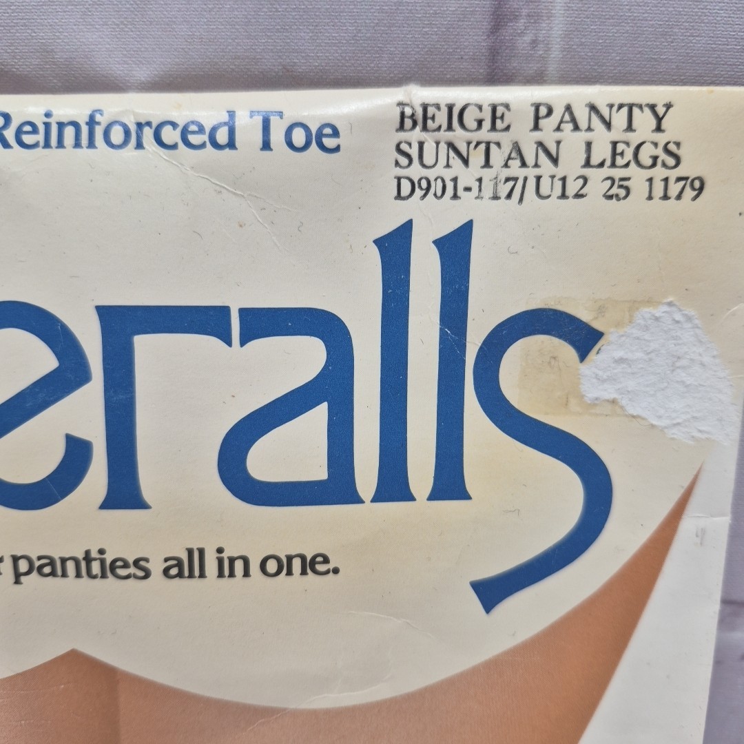 Vtg Pair UNDERALLS Nylon Pantyhose QUEEN Size NOS Style 310X Suntan Made in USA