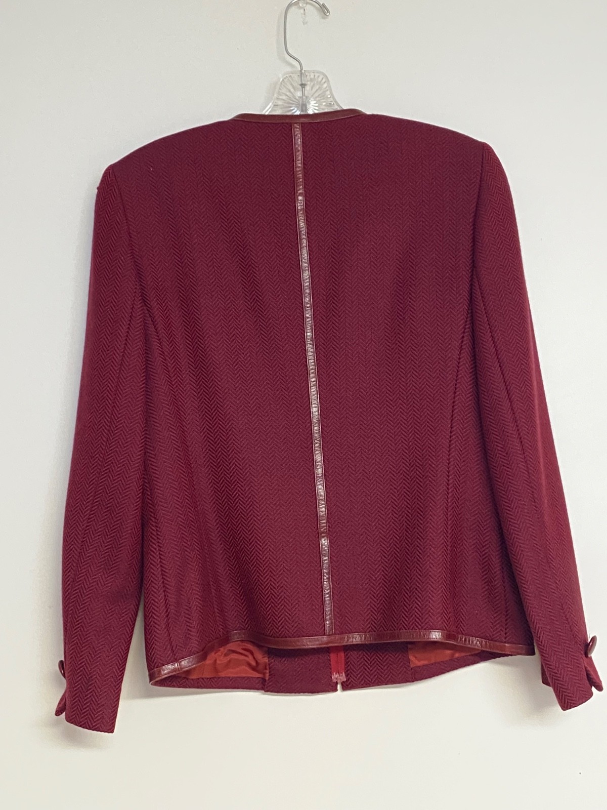 Burgundy Wool Cashmere Sweater Jacket Size 4 Dana Buchman