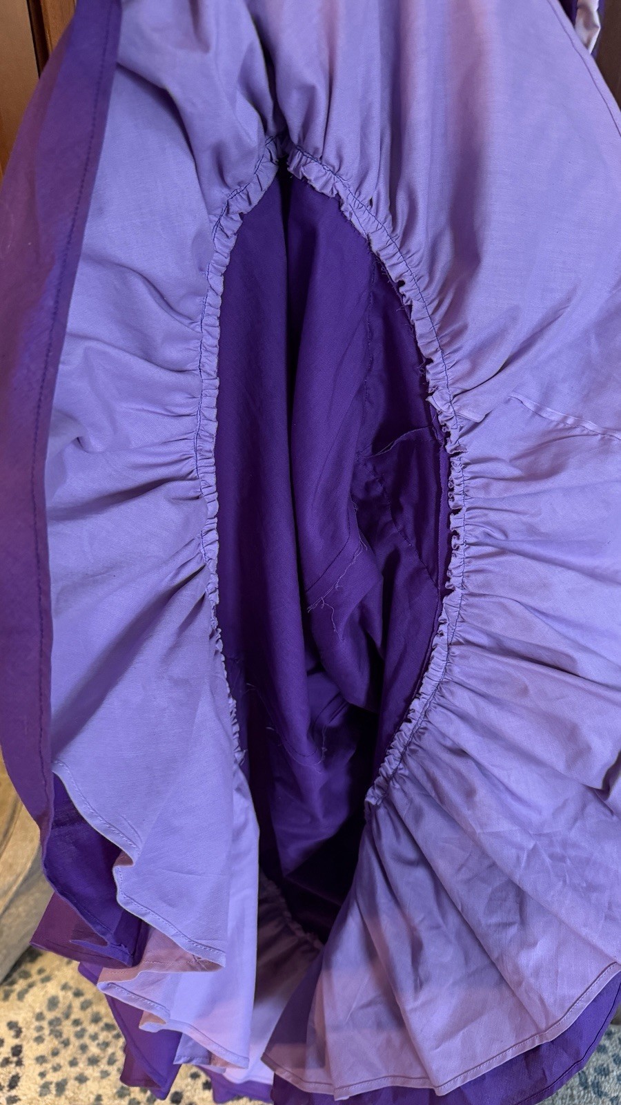 Vintage Partners Please Malco Modes Long Square Dance Dress Purple Ruffles