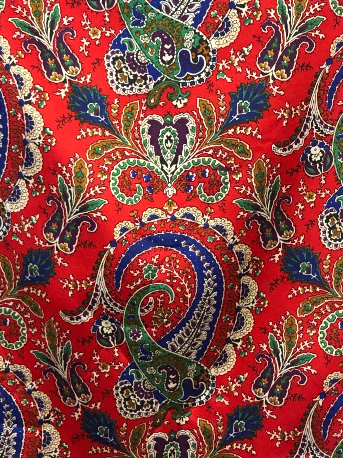 Vintage 70s Yolande Pullover Satin Blouse Size L/XL Paisley Top Bohemian Soft