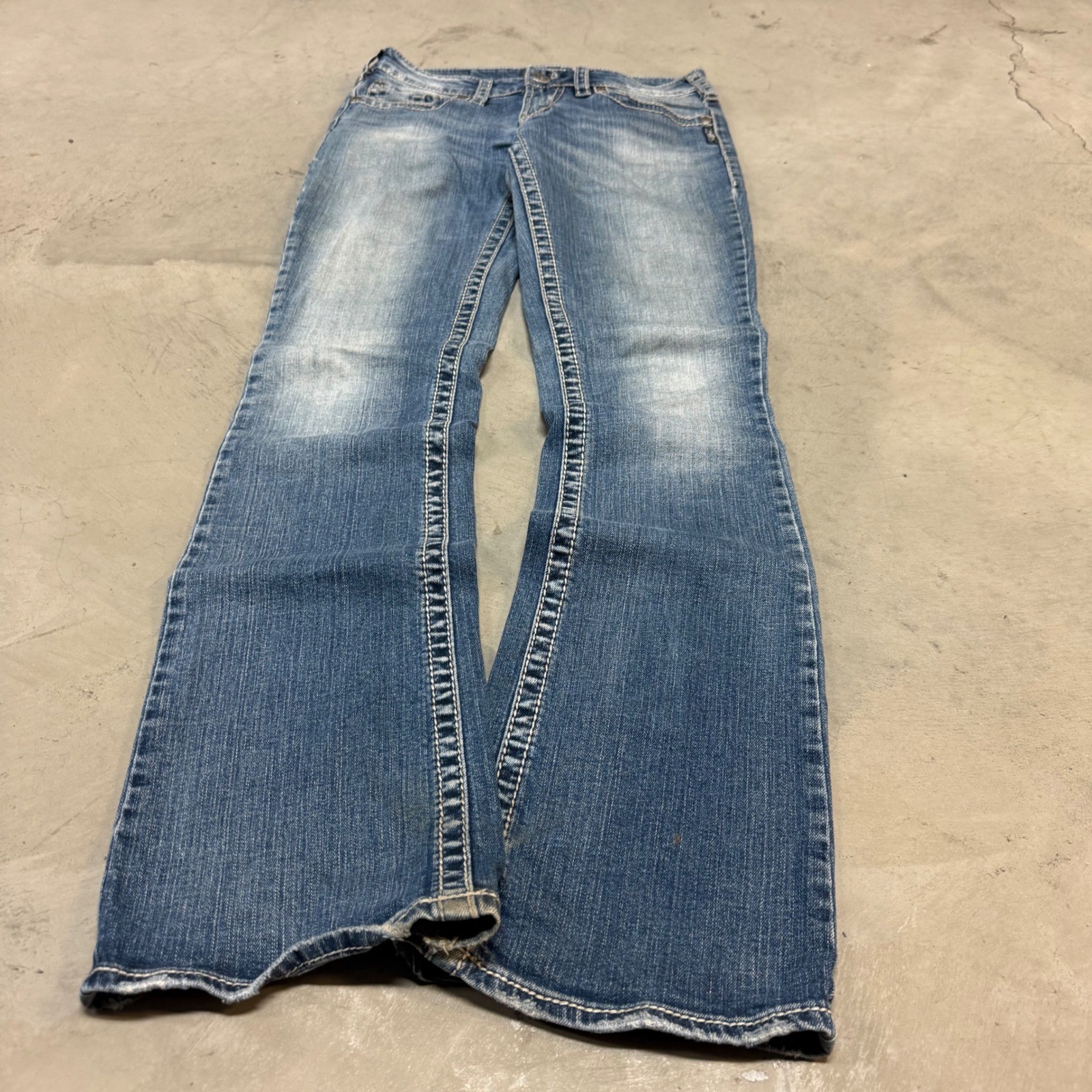 Vintage y2k Women&rsquo;s Silver Boot Cut Jeans