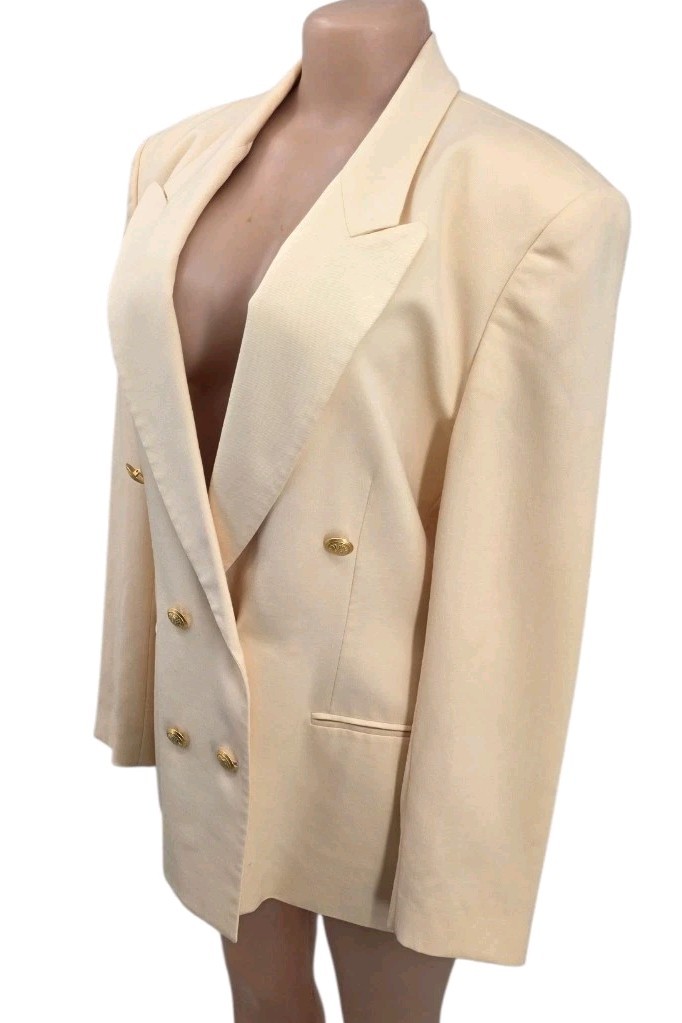 VTG 90s Pendleton Double Breasted Wool Blazer Gold Crest Buttons Women 12