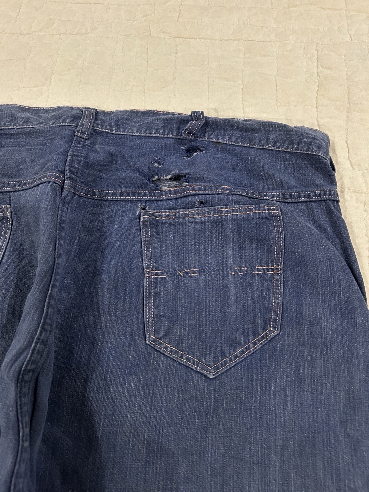Vintage JC Penney Ranch Craft Side Zip Denim Carpenter Pants Vat Dyed Size 40×29