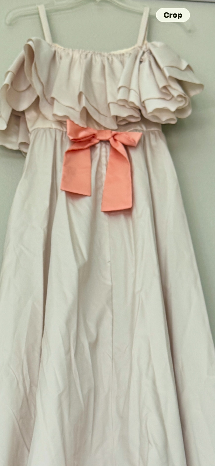 VTG Romantic Dress with Ruffle Train and Bows S 1072
