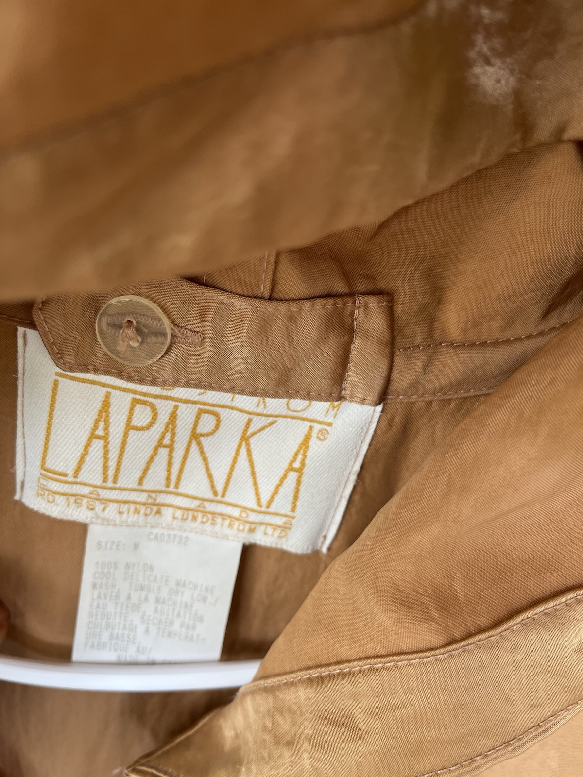 Rare Linda Lundstrom Metallic Bronze LaParka Oversized Hooded Trench Coat M