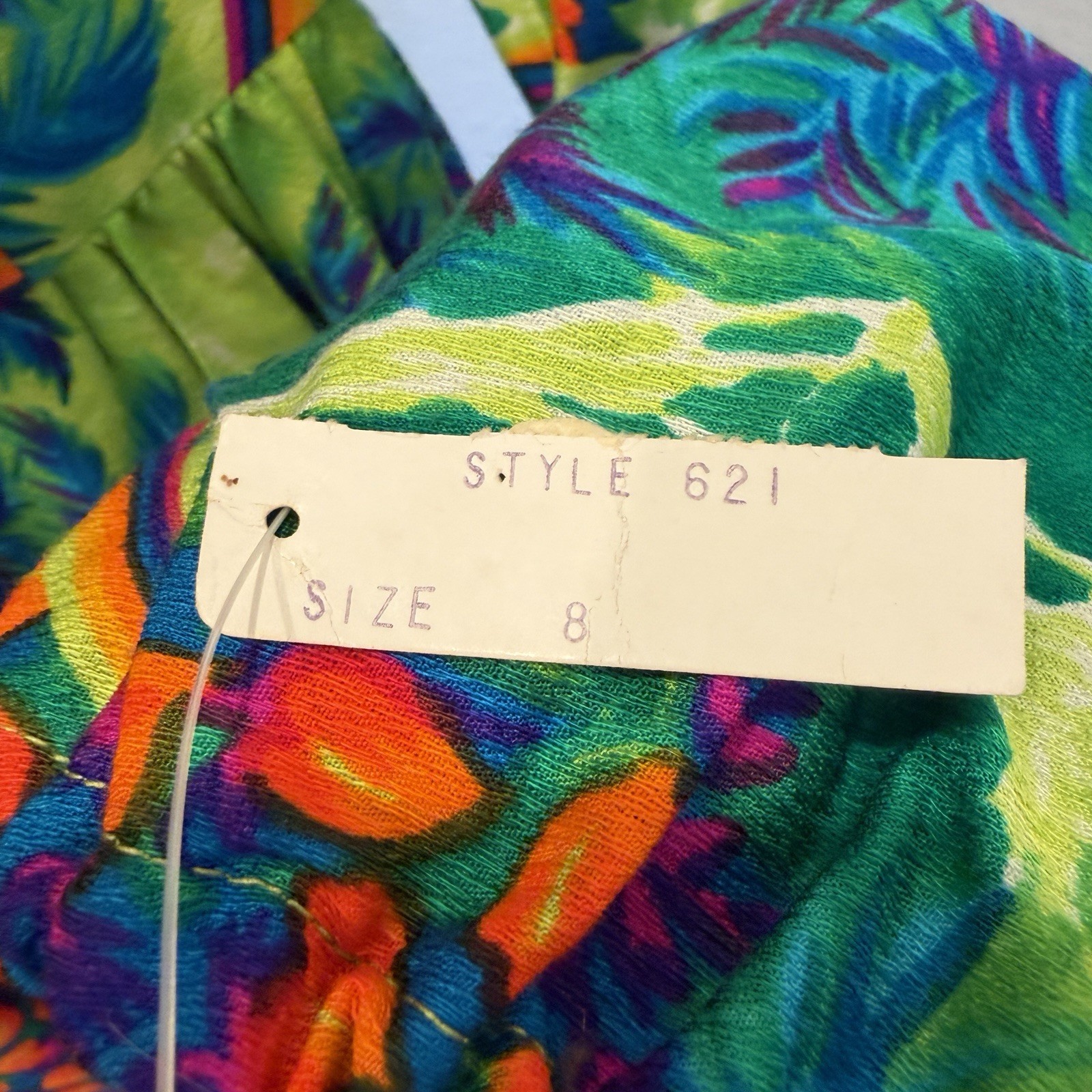 Vintage Pomare Tahiti NWT Hawaiian Tropical Rainbow Floral Maxi Dress Size 8