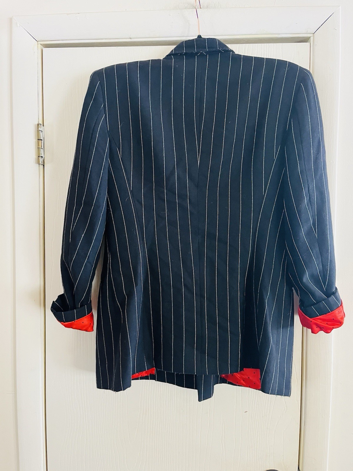 VTG 90s Avant Garde Old Money Structured Pinstripe Double Breasted Blazer M