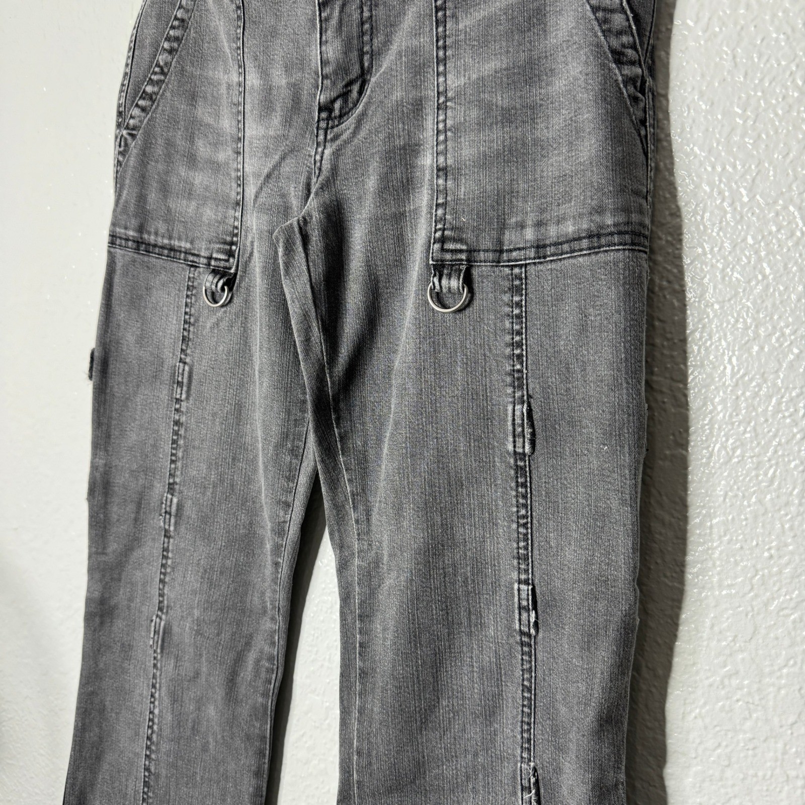 Vintage Y2K Express Precision Fit Low Rise Jeans Womens 8 VTG Utility Denim Gray