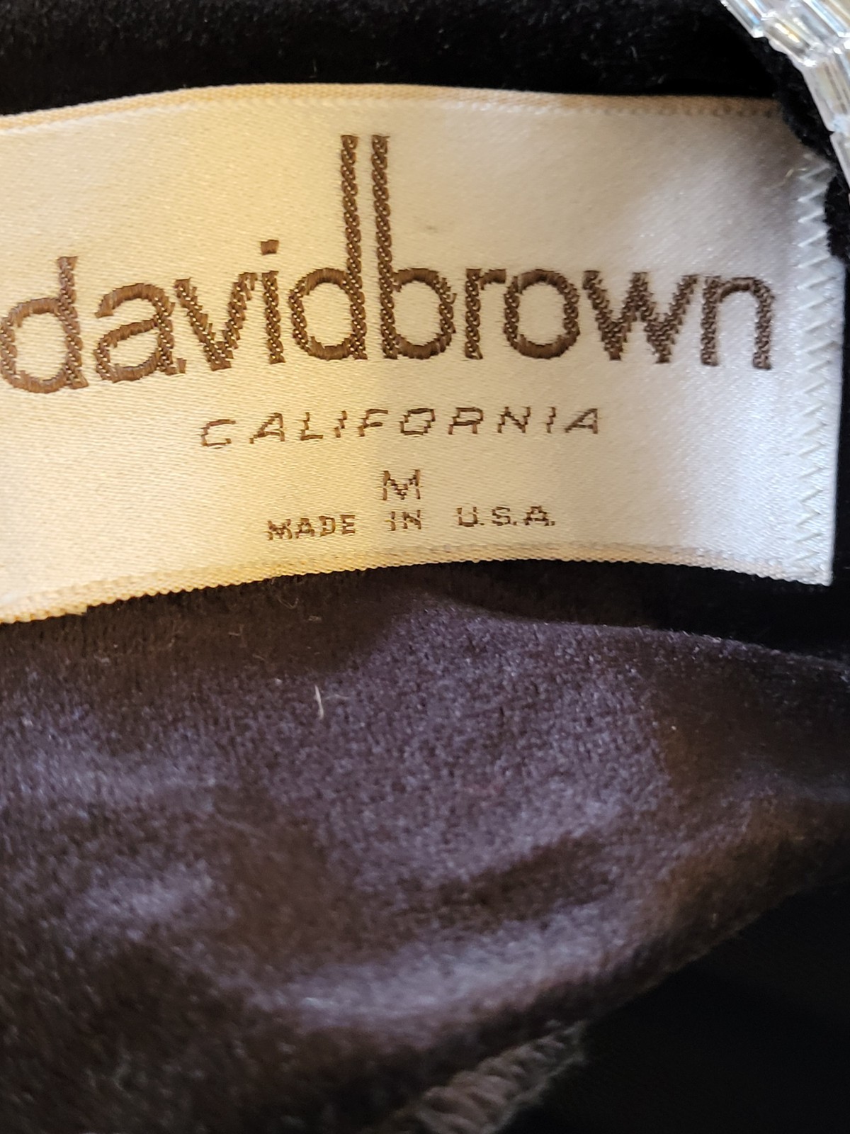 David Brown Vintage Black Velour Dress With Silver Sequined Neckline Medium
