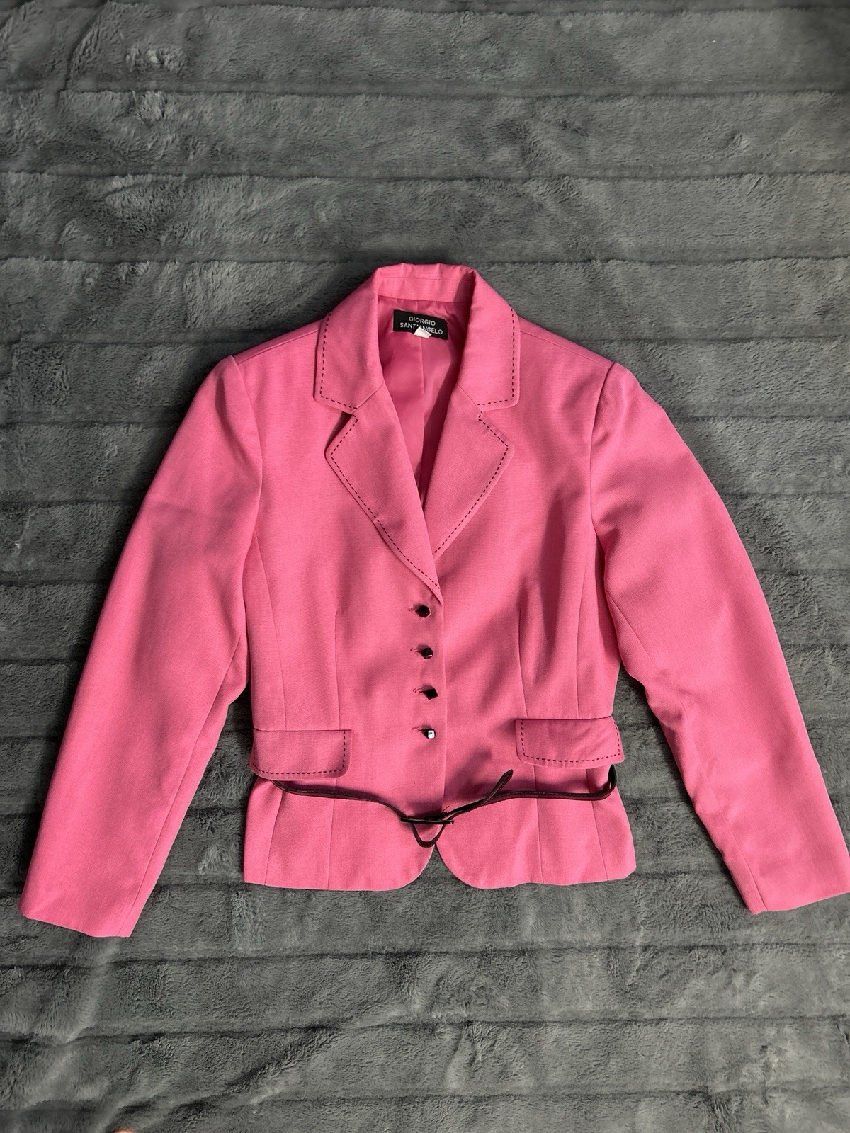 Vintage Giorgio Sant Angelo Pink Blazer Jacket 4 Button Mod Career 90s Size 10