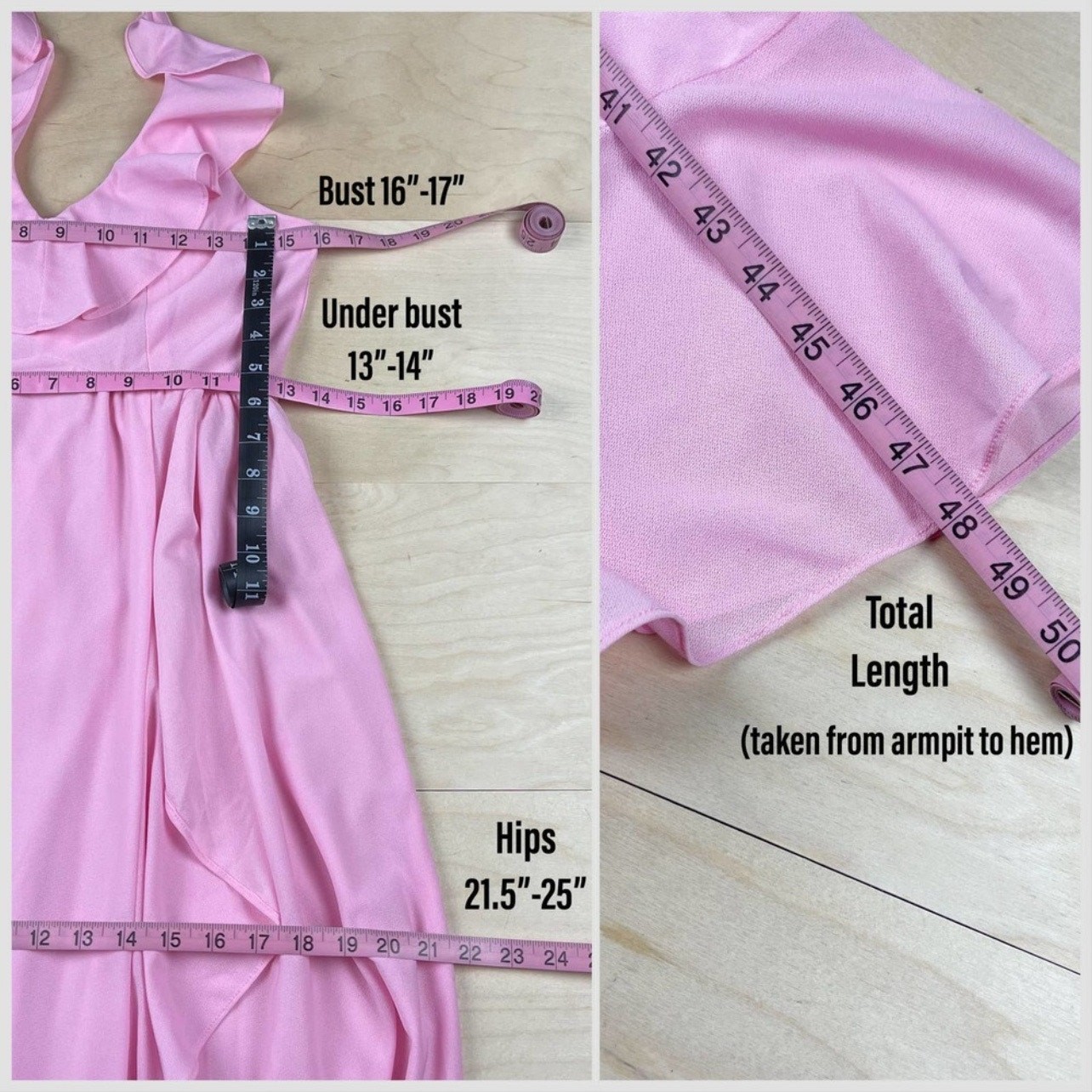 Vintage 1970s Bubblegum Pink Ruffled Halter Maxi Dress | XS/S – 26&Prime;-28&Prime; Waist