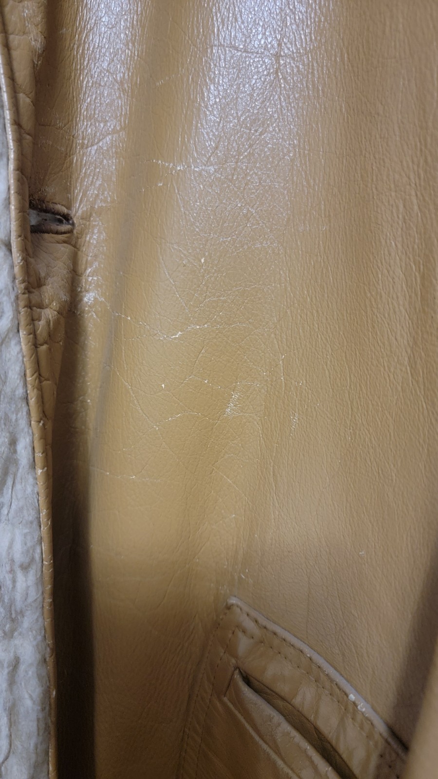 1970s Leather Coat Fur Lined Jacket Women&rsquo;s M? Vintage England Tan