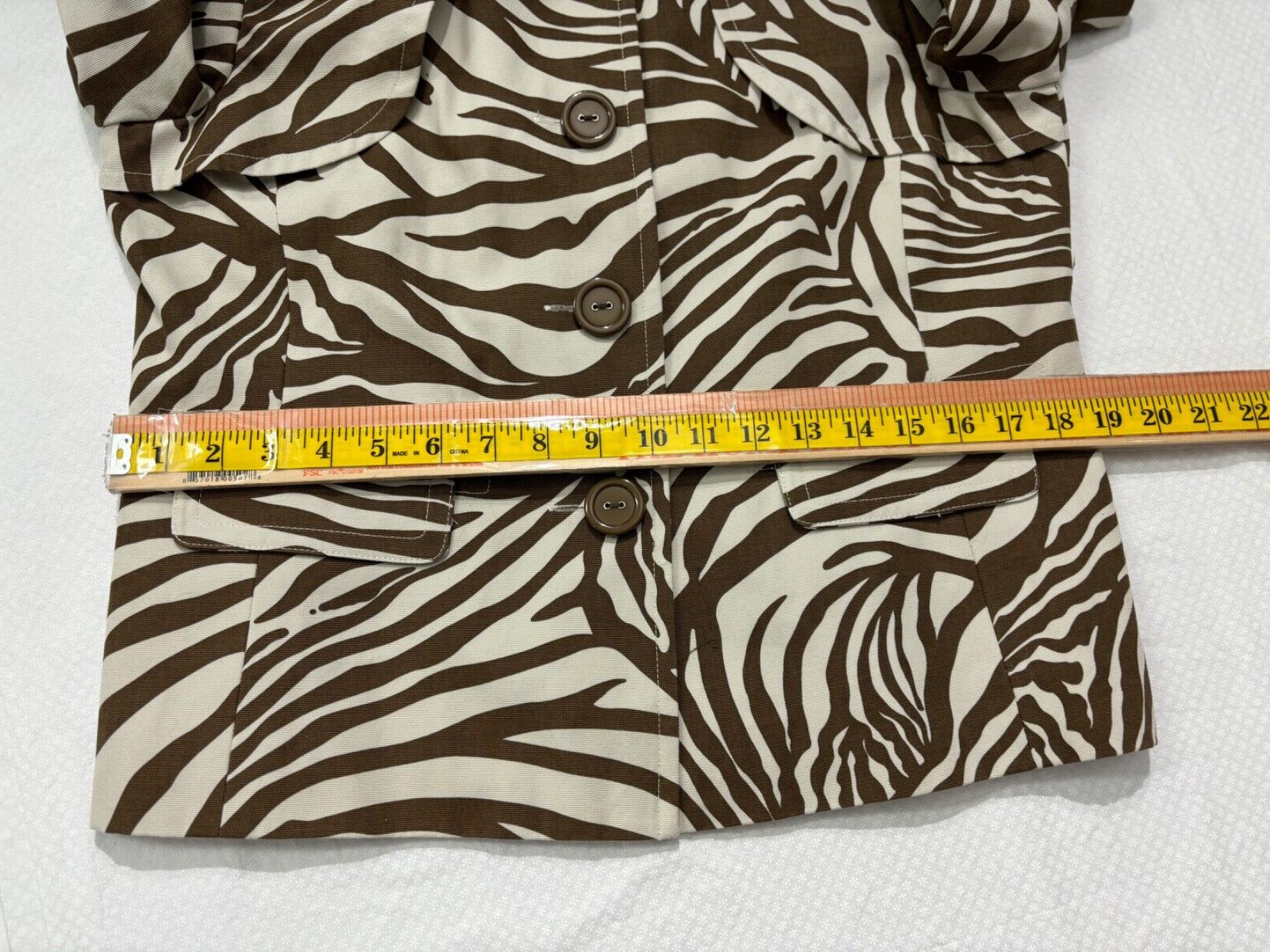Rafaella Vintage Career Designer Jacket Giraffe Print Tailored Buttoned Lined