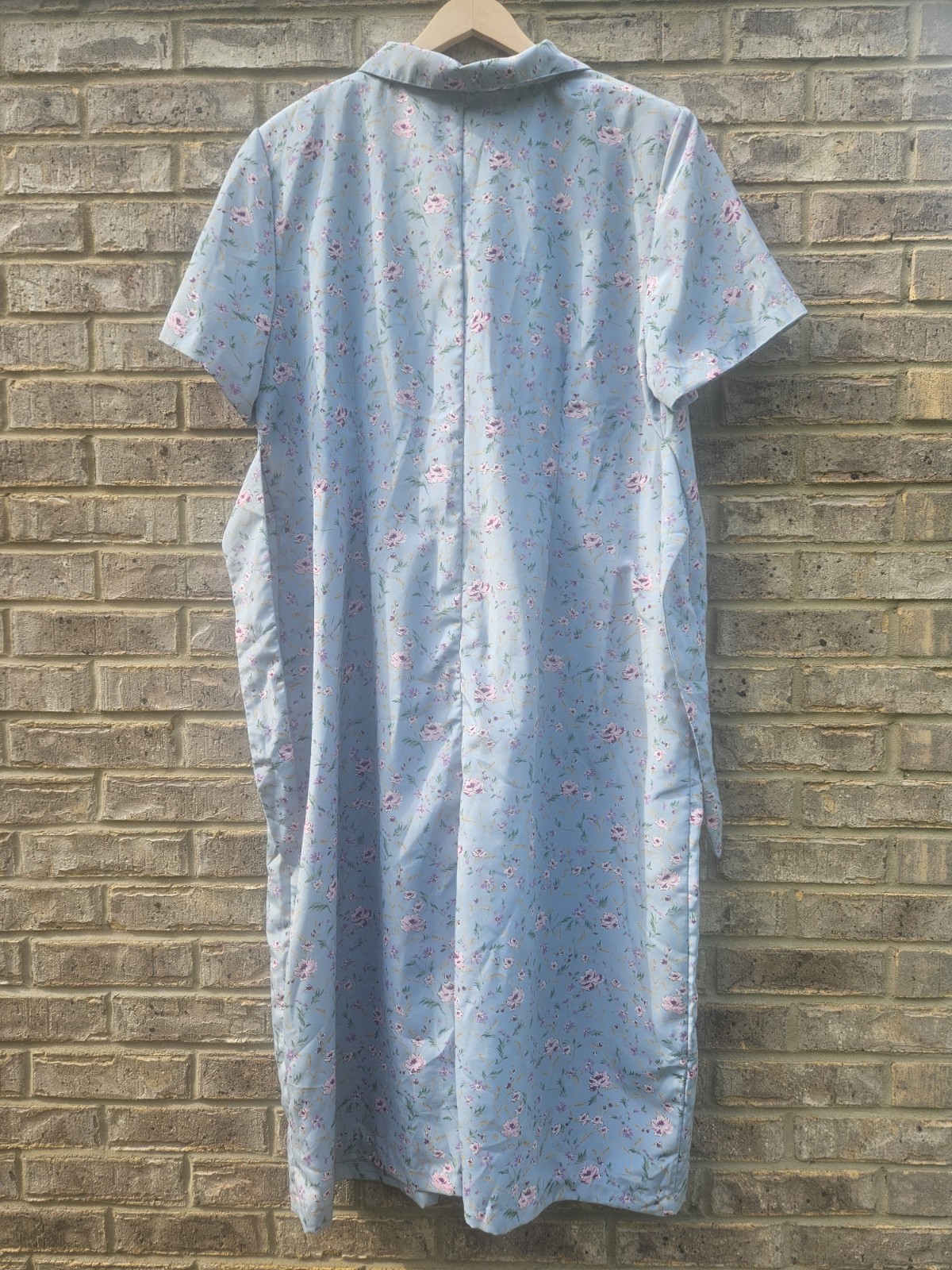 Vintage Womens Plus Floral Button Front Dress Housecoat