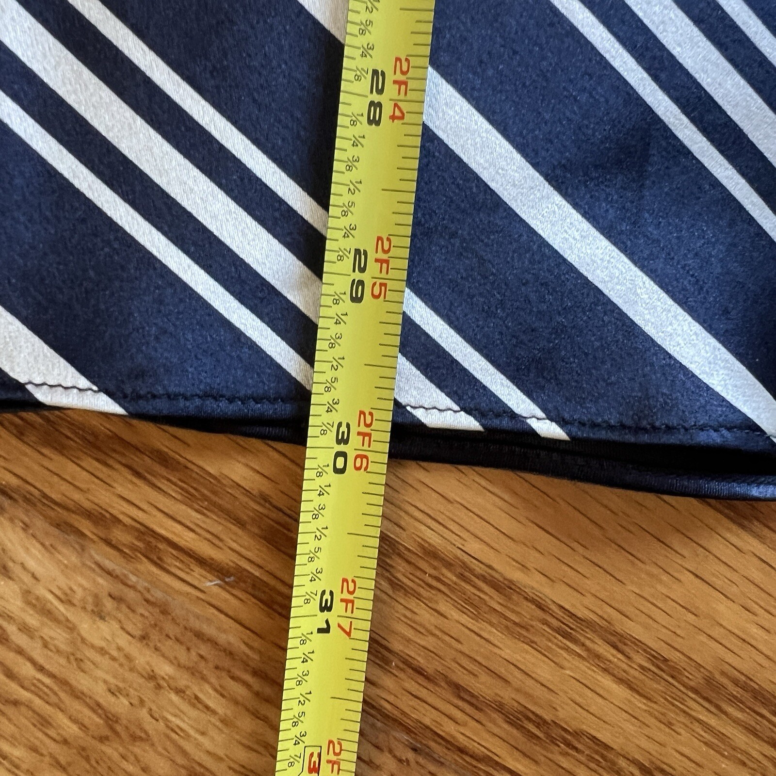 Pendleton Silk Chevron Stripe Pencil Skirt Size 10 Navy White Workwear