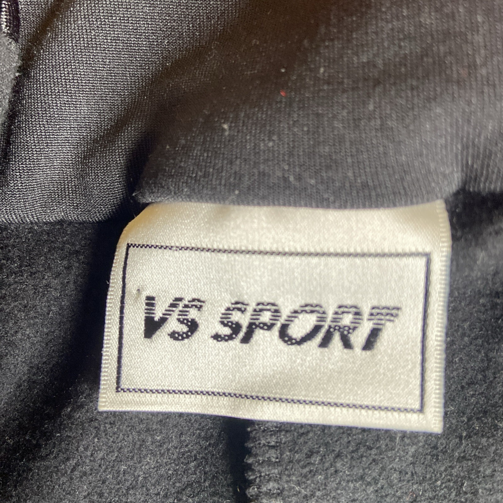 Vintage VS Sport Black Polyester/Spandex Full-Body Zipper Tracksuit w/ Stripes