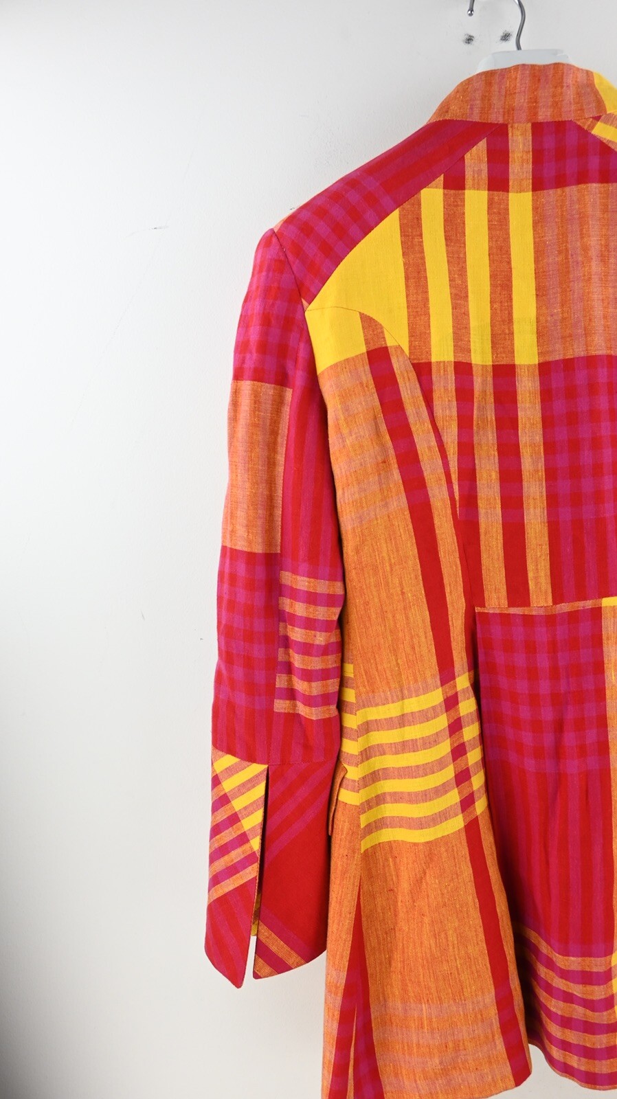 Vintage Bazar by Christian Lacroix 100% linen check blazer size EU38/UK12