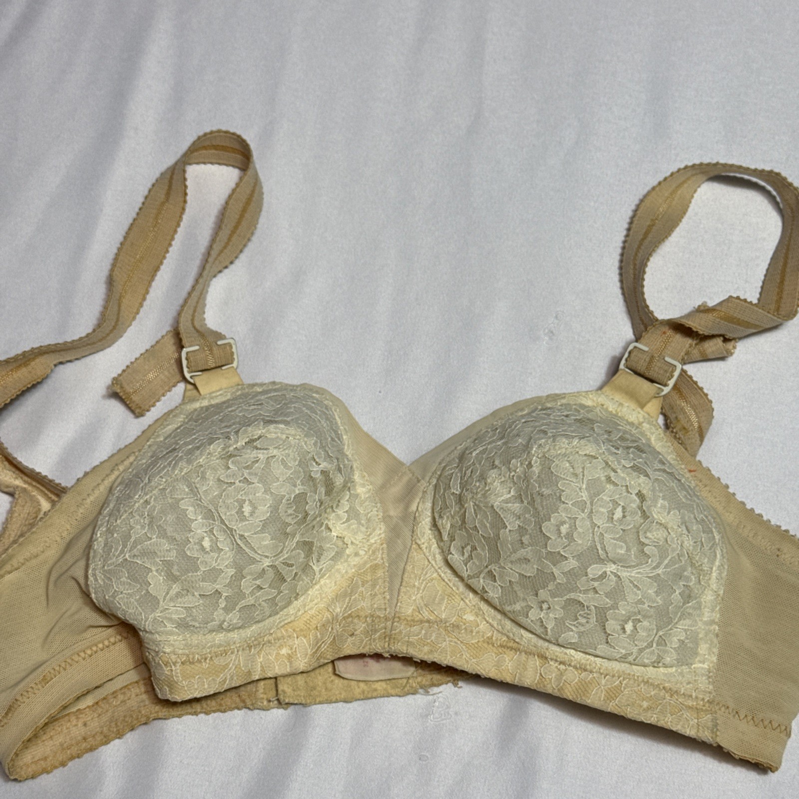 1950’s-1960’s SEARS Bra 32 B Lingerie Hook Back Lace Rockabilly Punk Goth READ